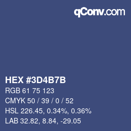 Color code: HEX #3D4B7B | qconv.com