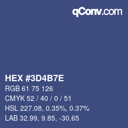 Color code: HEX #3D4B7E | qconv.com