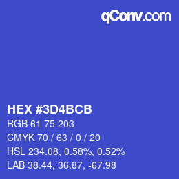 Color code: HEX #3D4BCB | qconv.com