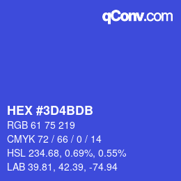 Color code: HEX #3D4BDB | qconv.com