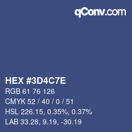 Color code: HEX #3D4C7E | qconv.com
