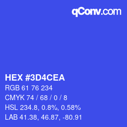 カラーコード: HEX #3D4CEA | qconv.com