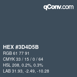 Color code: HEX #3D4D5B | qconv.com