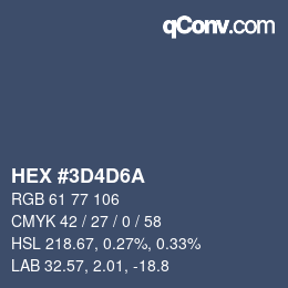 颜色代码: HEX #3D4D6A | qconv.com