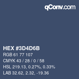 カラーコード: HEX #3D4D6B | qconv.com