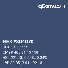Color code: HEX #3D4D70 | qconv.com