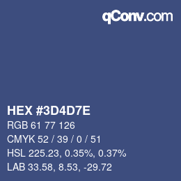 Color code: HEX #3D4D7E | qconv.com