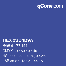 カラーコード: HEX #3D4D9A | qconv.com