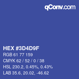Color code: HEX #3D4D9F | qconv.com