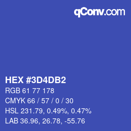 カラーコード: HEX #3D4DB2 | qconv.com