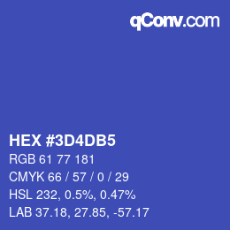 Color code: HEX #3D4DB5 | qconv.com