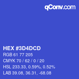Color code: HEX #3D4DCD | qconv.com
