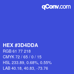 カラーコード: HEX #3D4DDA | qconv.com