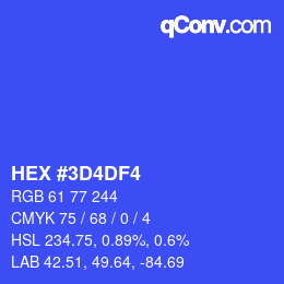 Color code: HEX #3D4DF4 | qconv.com