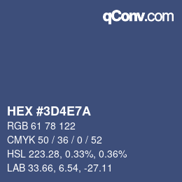 カラーコード: HEX #3D4E7A | qconv.com
