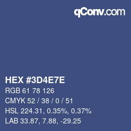 Color code: HEX #3D4E7E | qconv.com