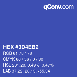 Color code: HEX #3D4EB2 | qconv.com