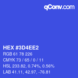 Color code: HEX #3D4EE2 | qconv.com