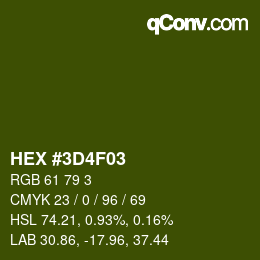 Color code: HEX #3D4F03 | qconv.com