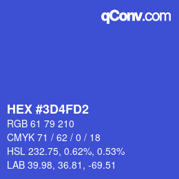Color code: HEX #3D4FD2 | qconv.com