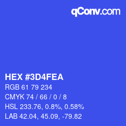 Color code: HEX #3D4FEA | qconv.com