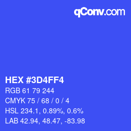 Color code: HEX #3D4FF4 | qconv.com