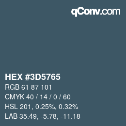 Color code: HEX #3D5765 | qconv.com