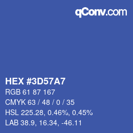 Color code: HEX #3D57A7 | qconv.com