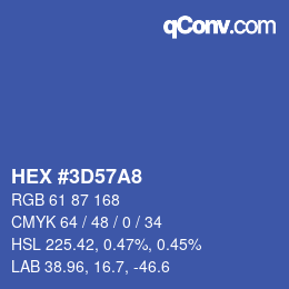 Color code: HEX #3D57A8 | qconv.com