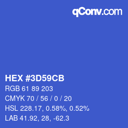 颜色代码: HEX #3D59CB | qconv.com