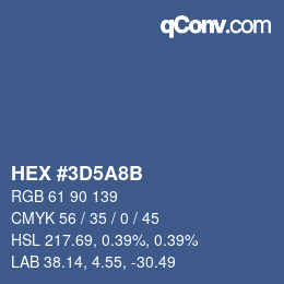 Color code: HEX #3D5A8B | qconv.com