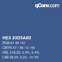 Color code: HEX #3D5A8D | qconv.com