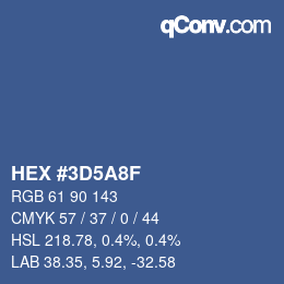 Color code: HEX #3D5A8F | qconv.com