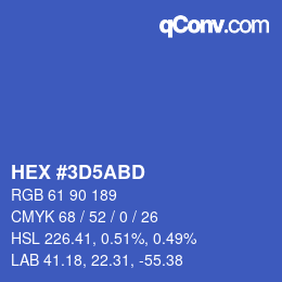 Color code: HEX #3D5ABD | qconv.com