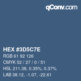 Color code: HEX #3D5C7E | qconv.com