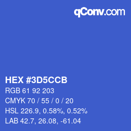 Color code: HEX #3D5CCB | qconv.com