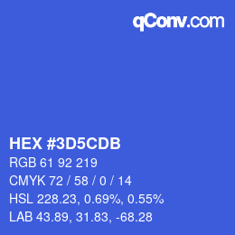 Color code: HEX #3D5CDB | qconv.com