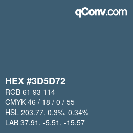 Color code: HEX #3D5D72 | qconv.com