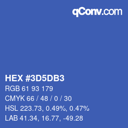 颜色代码: HEX #3D5DB3 | qconv.com