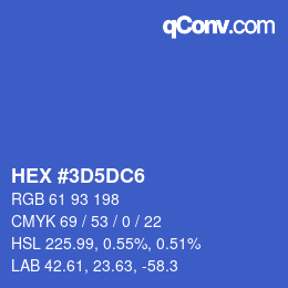 Color code: HEX #3D5DC6 | qconv.com