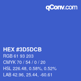 Color code: HEX #3D5DCB | qconv.com