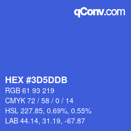 カラーコード: HEX #3D5DDB | qconv.com