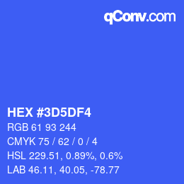 Color code: HEX #3D5DF4 | qconv.com