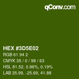 カラーコード: HEX #3D5E02 | qconv.com