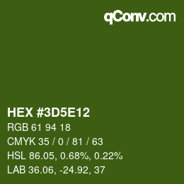 カラーコード: HEX #3D5E12 | qconv.com