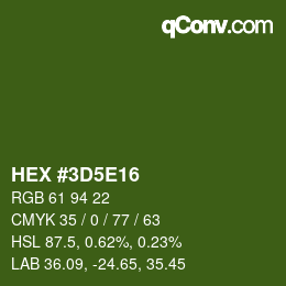 カラーコード: HEX #3D5E16 | qconv.com