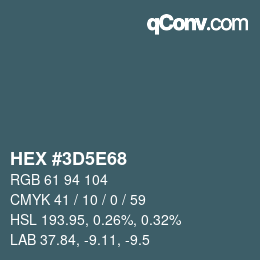 Color code: HEX #3D5E68 | qconv.com