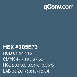 Color code: HEX #3D5E73 | qconv.com