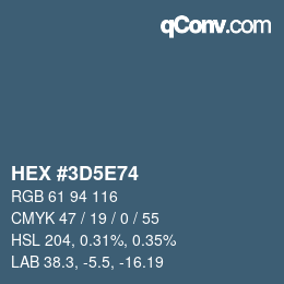 Color code: HEX #3D5E74 | qconv.com