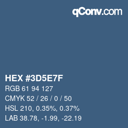 Color code: HEX #3D5E7F | qconv.com